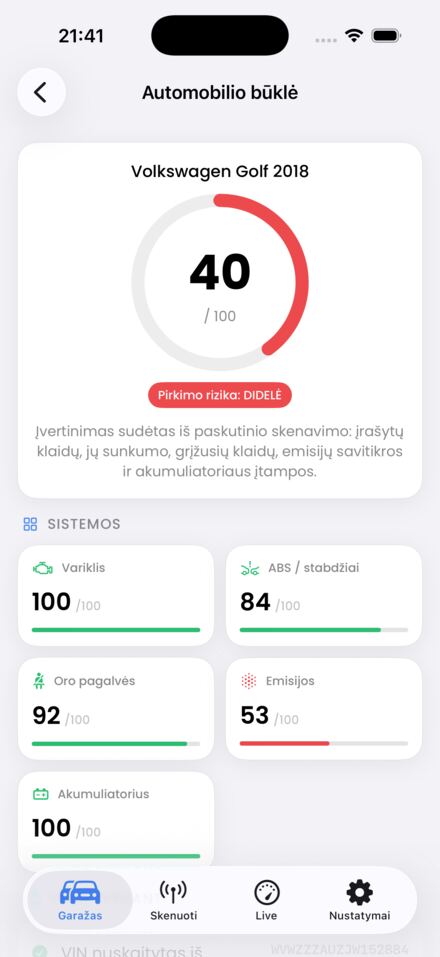 Būklės įvertinimas ir pirkimo rizika
